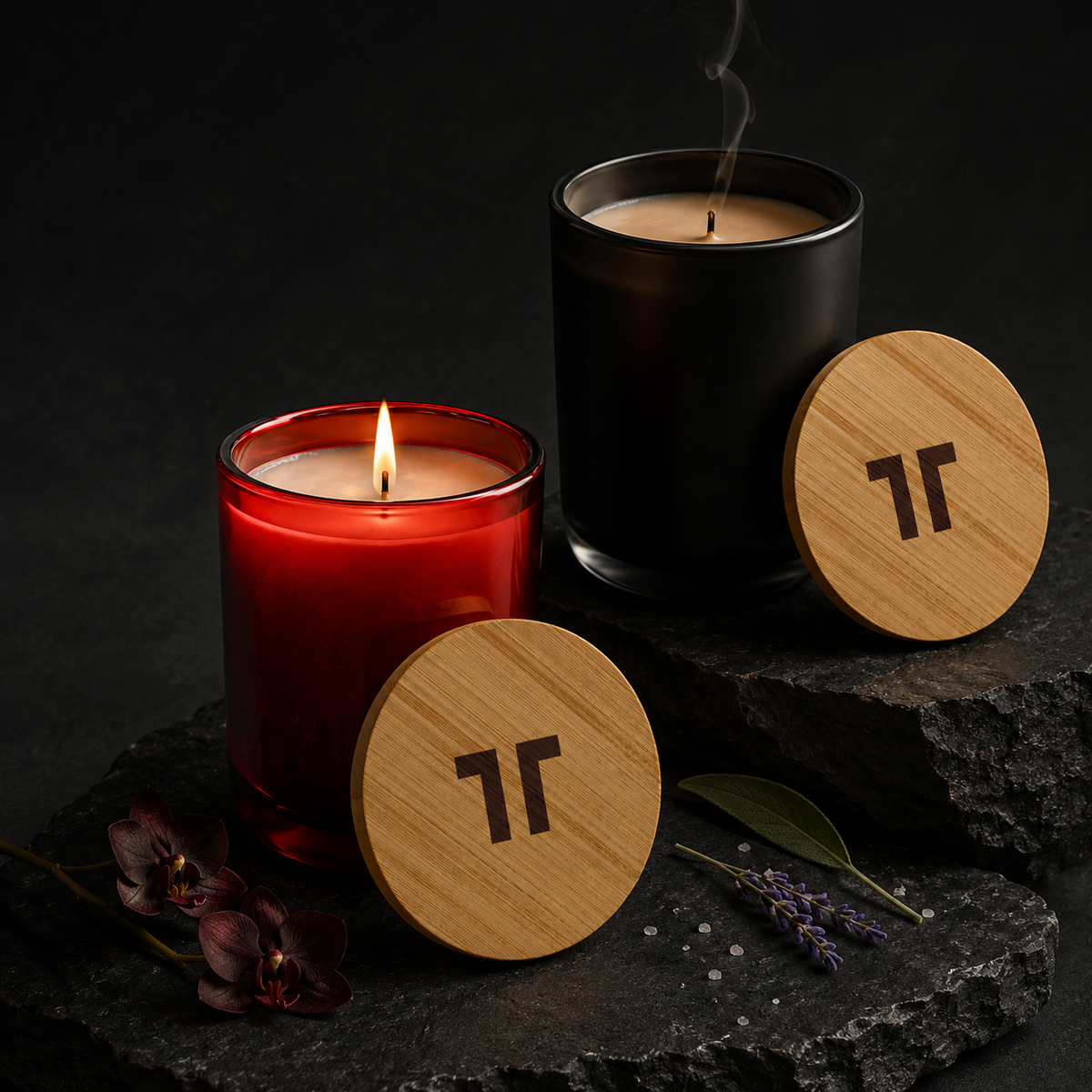 The VOID Set — Curfew and Bloodwood 390g candles by TenTen